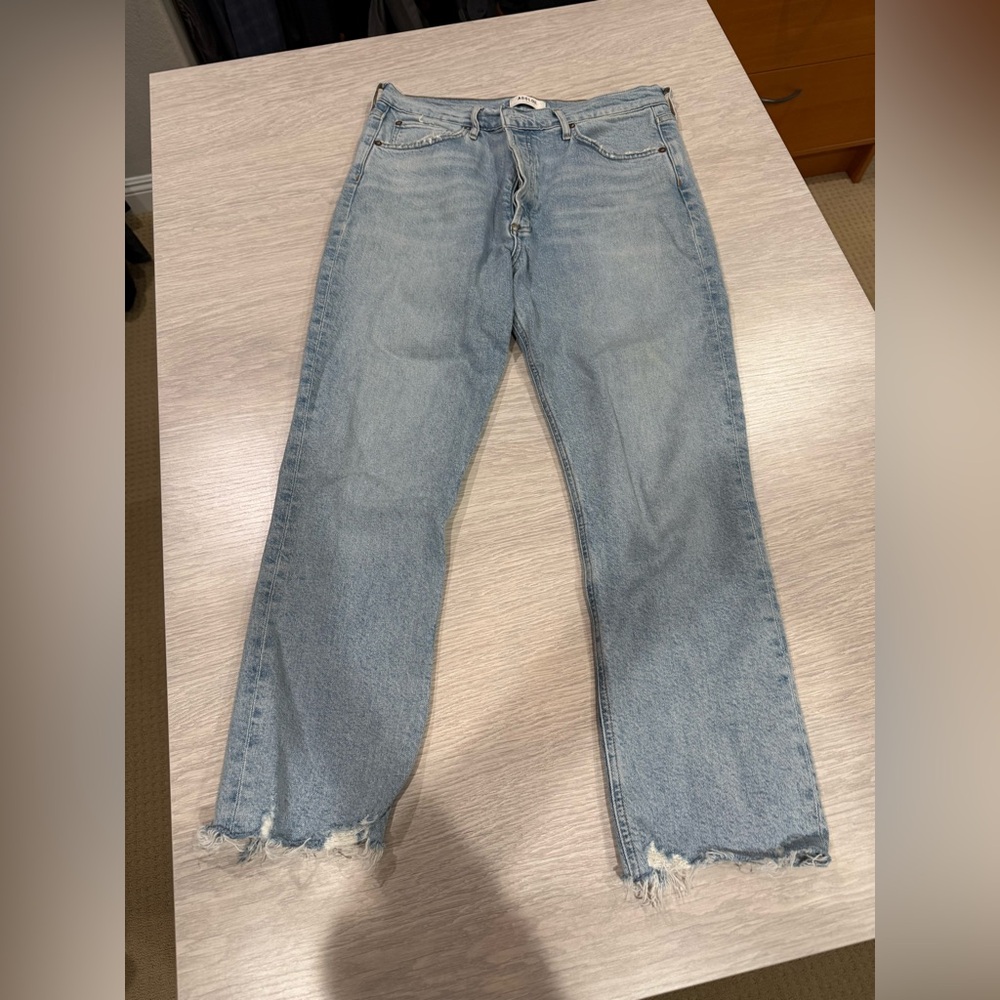 Agolde Riley chewed hem jeans size 30
